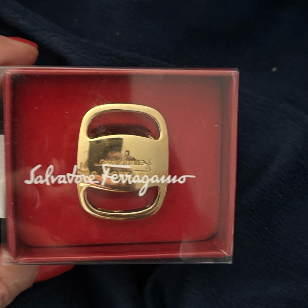 Salvatore Ferragamo scarf ring" brand logo design"
